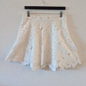 White lace mini skirt